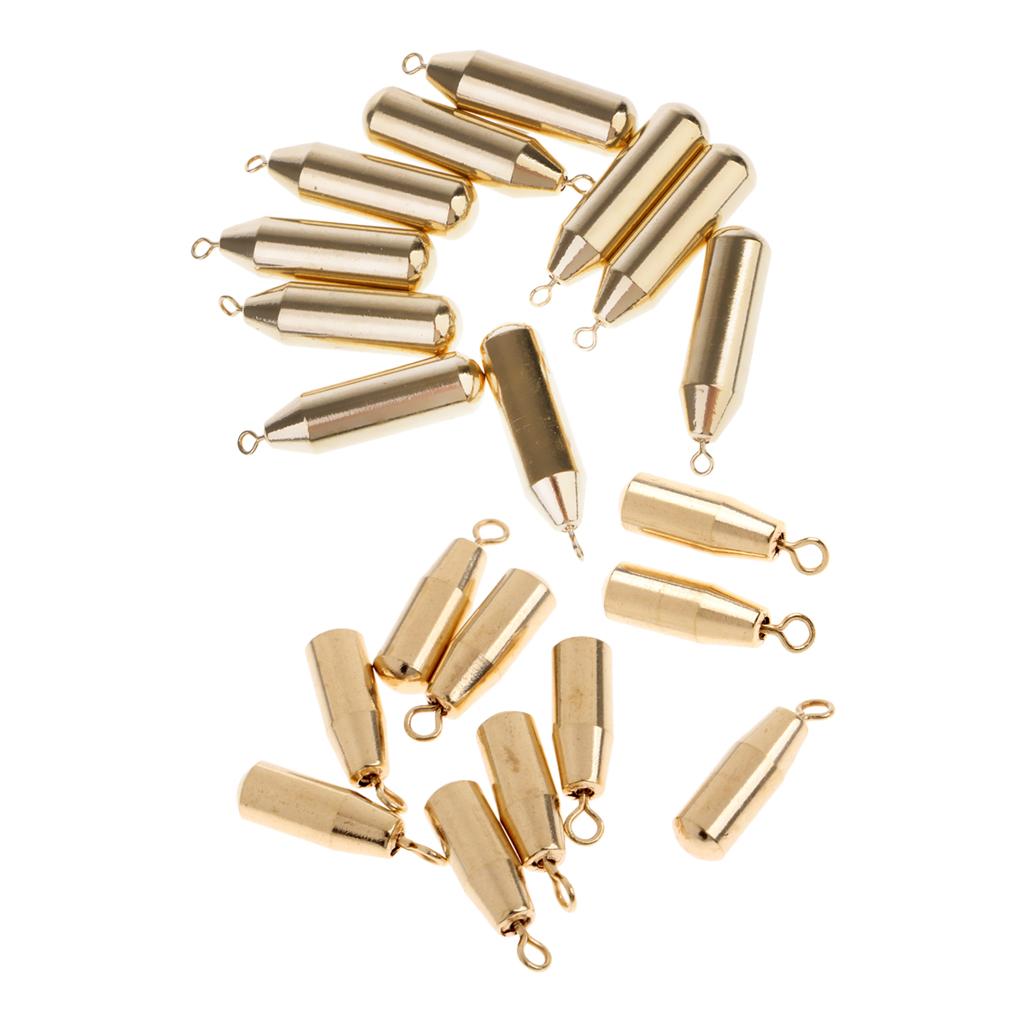 20pcs Brass Sinker Drop Shot Weights Sinker Perch Pike Sea Fishing Tackle