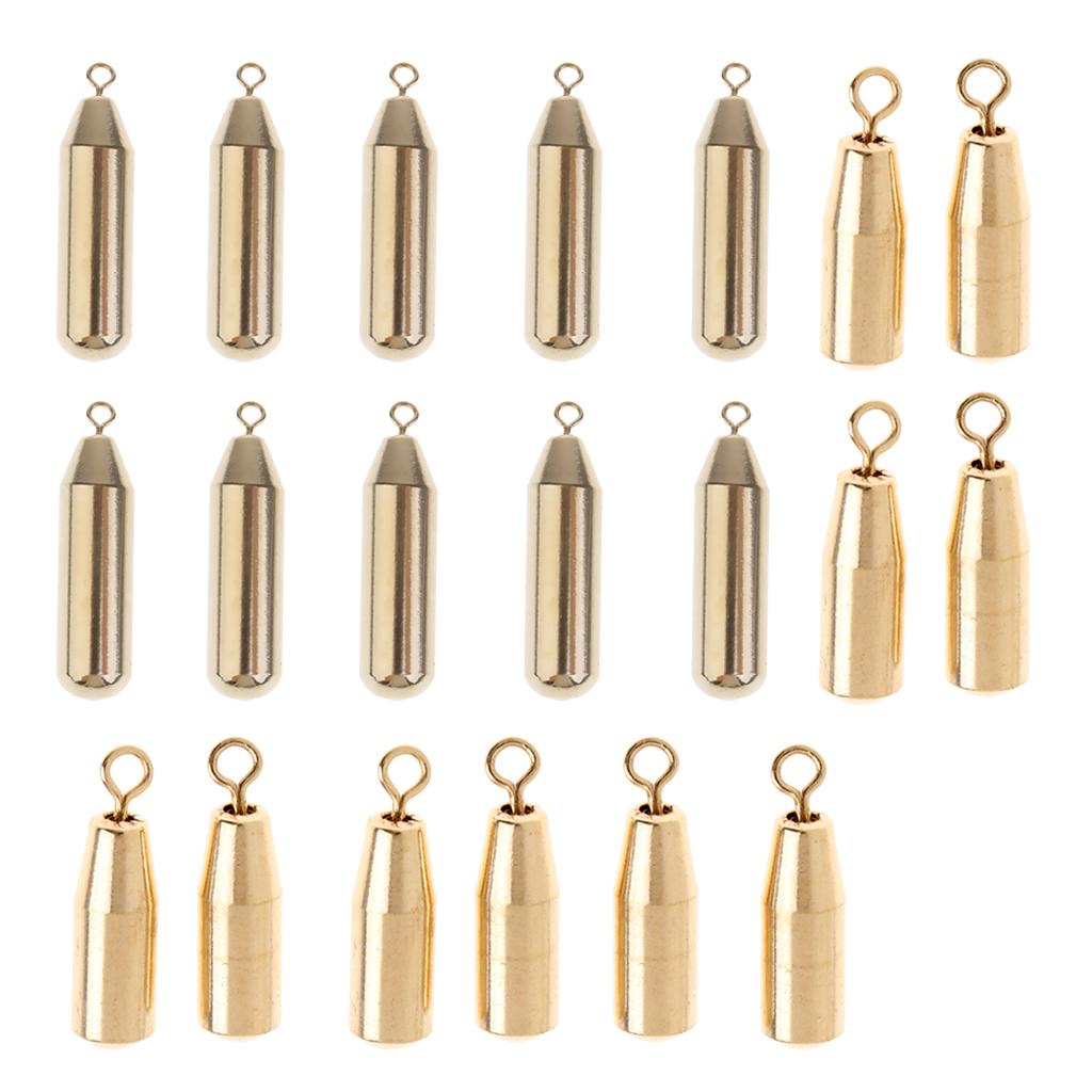 20pcs Brass Sinker Drop Shot Weights Sinker Perch Pike Sea Fishing Tackle