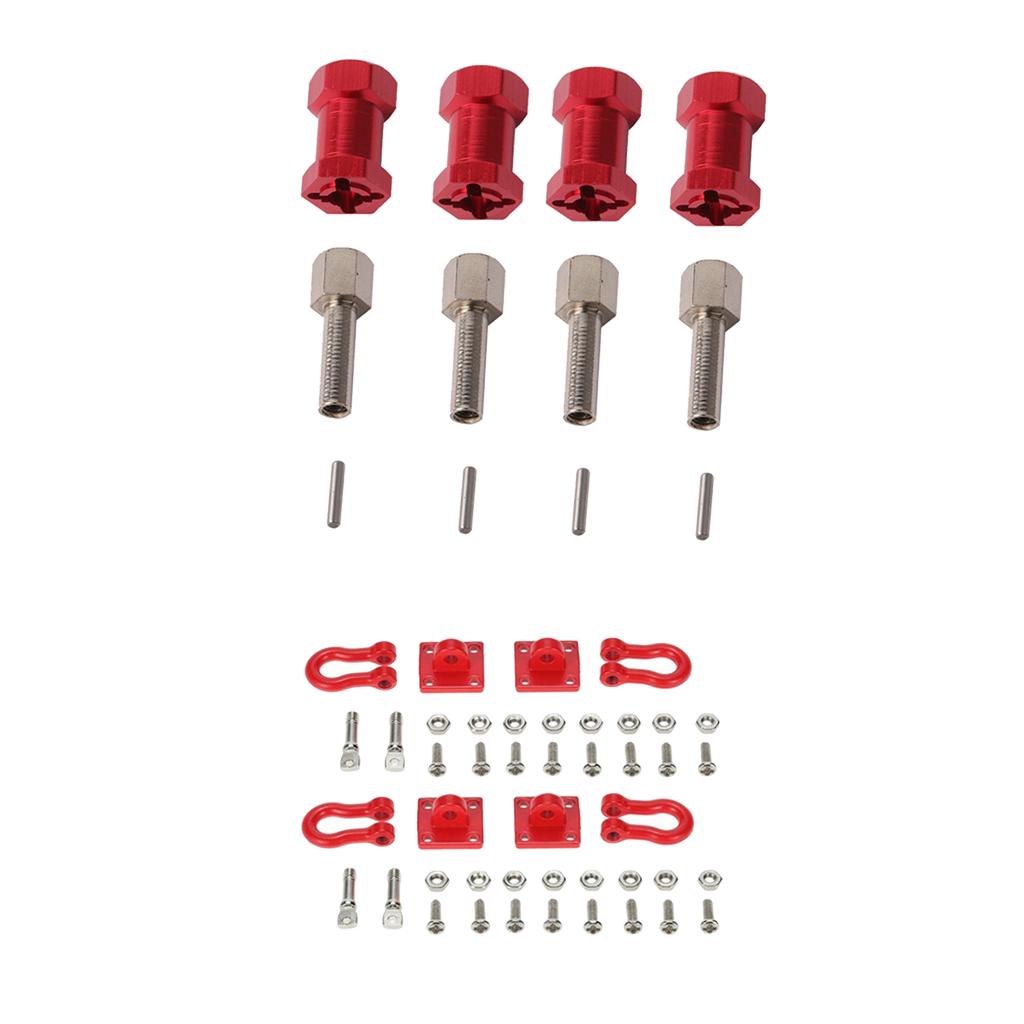 12mm Wheel Hex Hub 20mm Extension Adapter+Tow Hook for C001 1/10 RC Crawlers