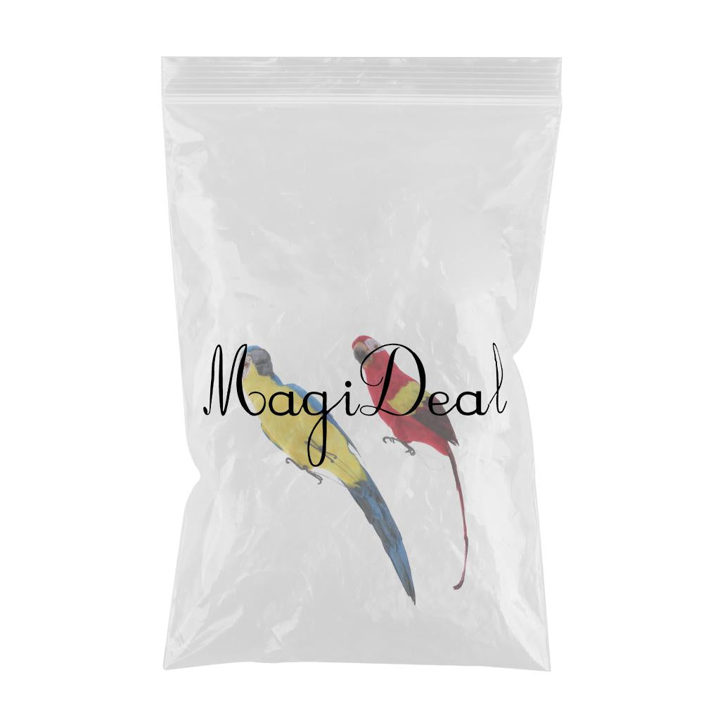 Blue & Red Bird Feather Realistic Home Garden Decor Ornament Parrot Bird