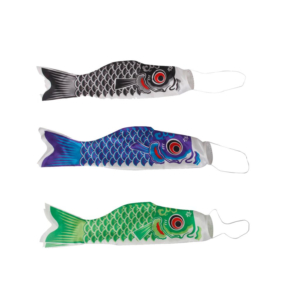 3Pcs 150cm Japanese Windsock Carp Flag Koi Nobori Sailfish Wind Streamer