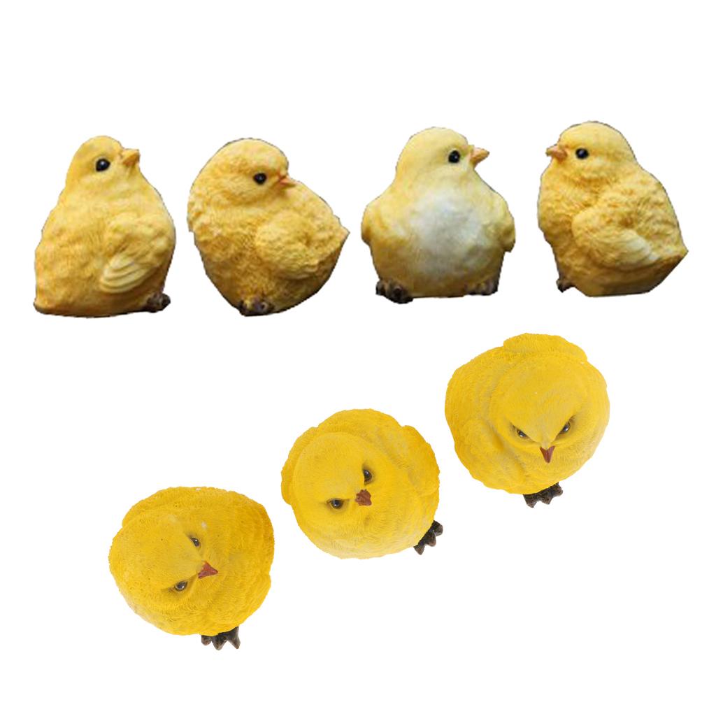 7pcs Artificial Realistic Chicken Figure Outdoor Garden Home Decoration