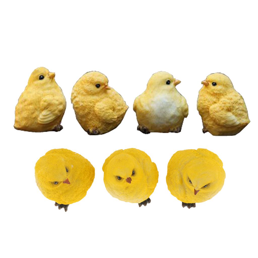 7pcs Artificial Realistic Chicken Figure Outdoor Garden Home Decoration