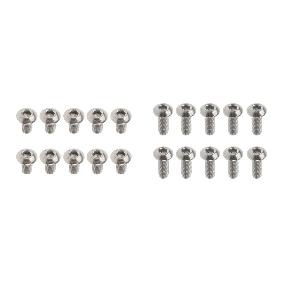 20Pcs GR1 Titanium Alloy Hexagon Button Head Cap Bolts Screws M3x6mm&M3x8mm
