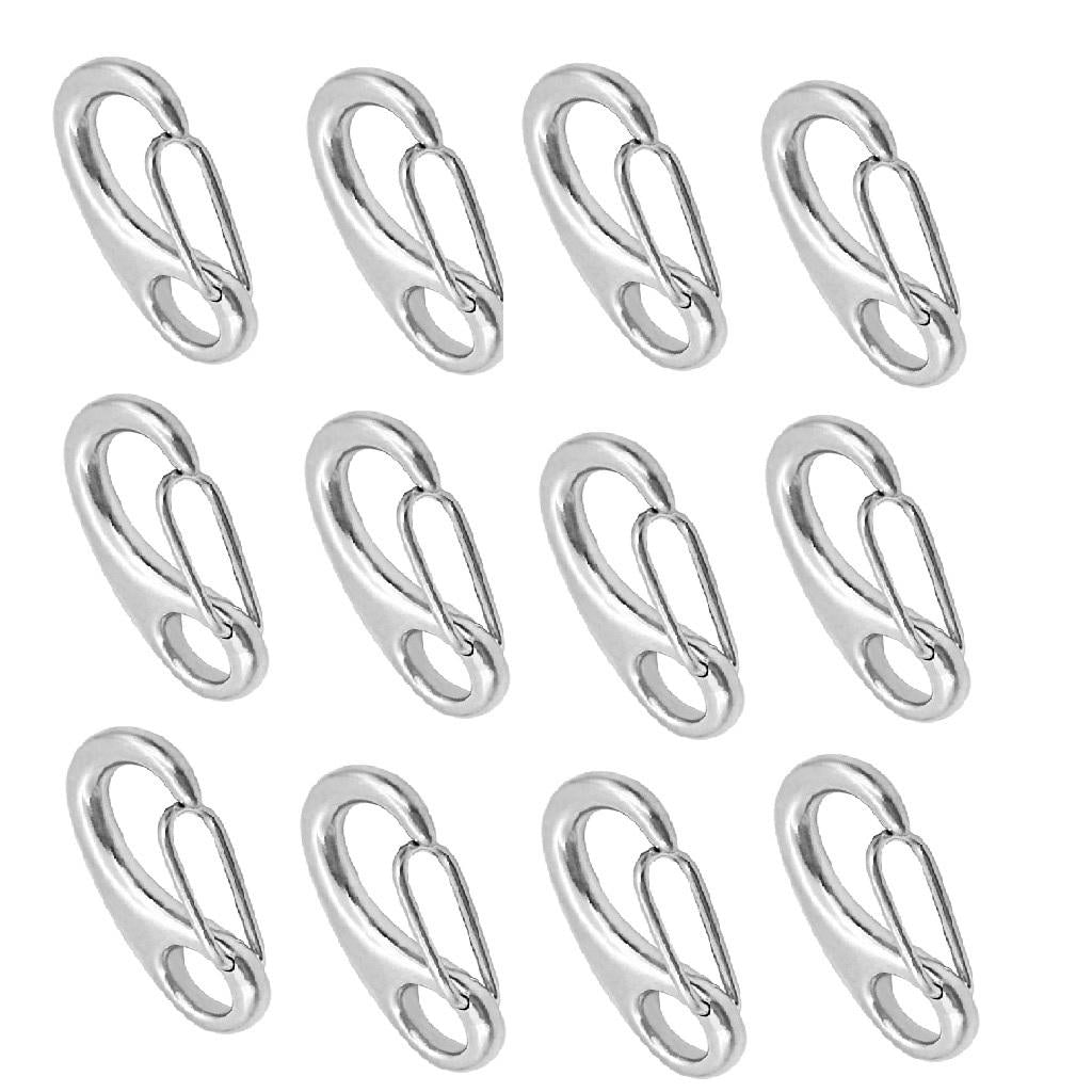 12pcs Marine 316 Stainless Steel Spring Snap Hooks Boat Anchor Rigging Clip