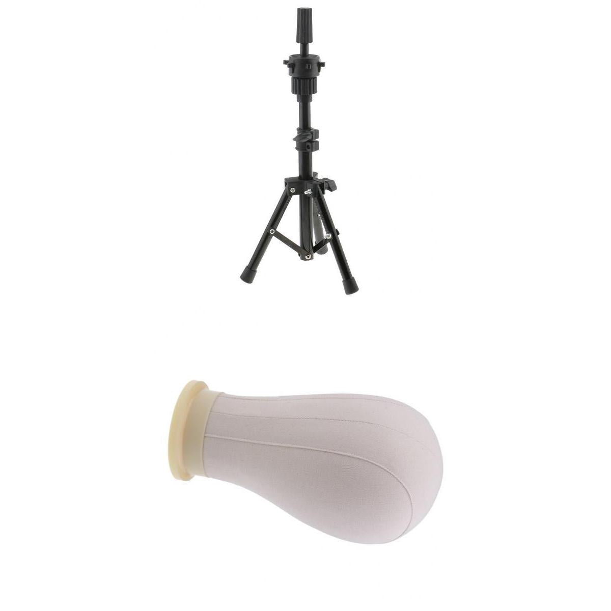 22'' Canvas Mannequin Head for Wigs Hat Making Display Holder Tripod Stand