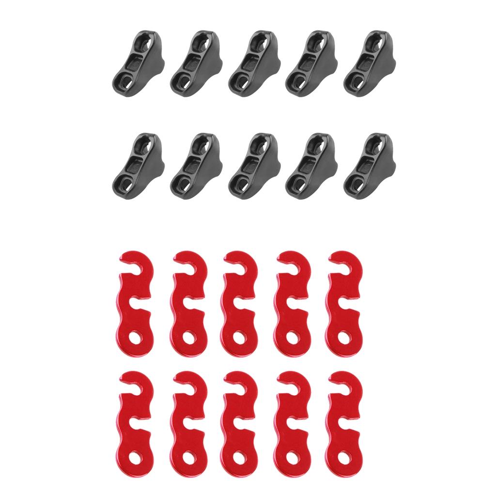 20pcs Aluminum Alloy Camping Tent Guyline Runner Rope Tightener Tensioner