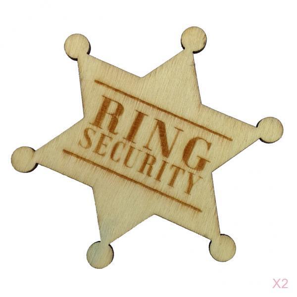 2pcs Ring Security Badge Pin Wooden Ring Bearer Page Boy Wedding Accessories