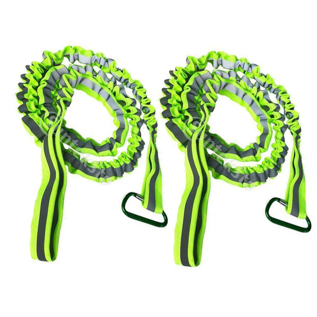 2pcs Adjustable Kayak Boat Fishing SUP Safety Rod Paddle Leash Cord Green