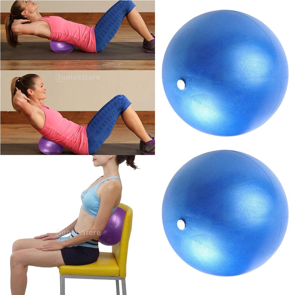 2pcs 25cm Soft Anti Burst Yoga Ball Exercise GYM Pilates Fitness Balls Blue