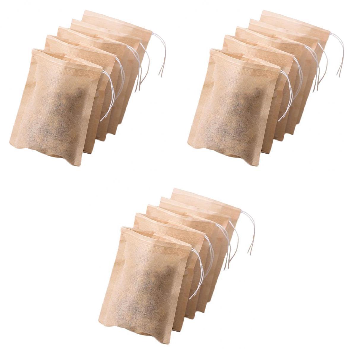 300Pcs Empty Tea Filter Bags Loose Herbs Teabag Drawstring 5x7,7x9,9x10cm