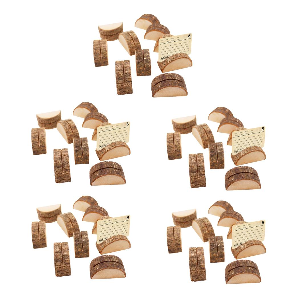 50pcs Rustic Wood Place Card Holder Party Wedding Table Name Card Holder