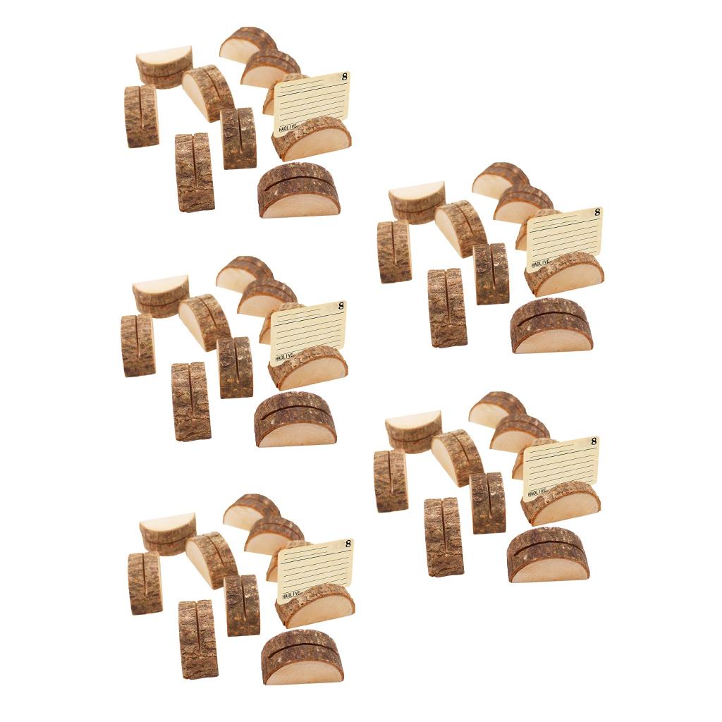 50pcs Rustic Wood Place Card Holder Party Wedding Table Name Card Holder