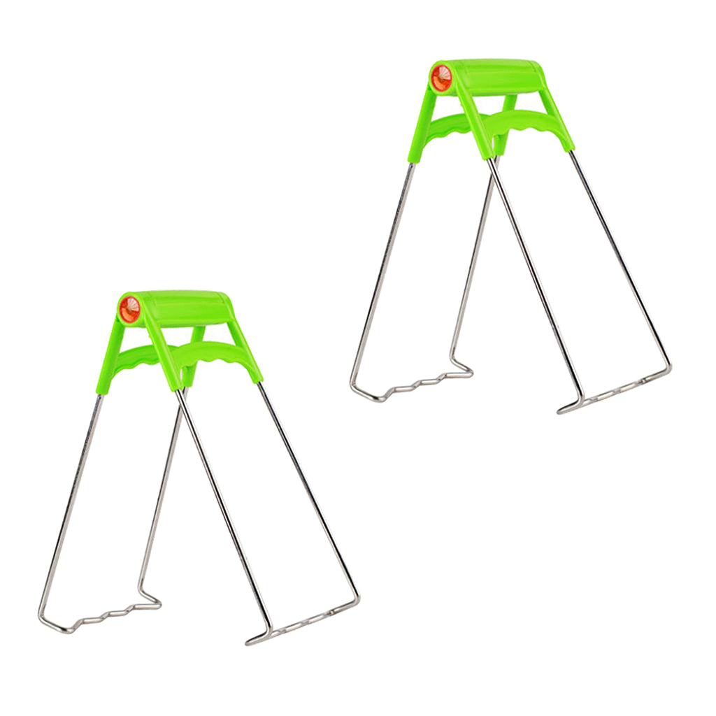 2x Stainless Plate Gripper Clip Foldable Dish Tong Anti Heat Bowl Clamp