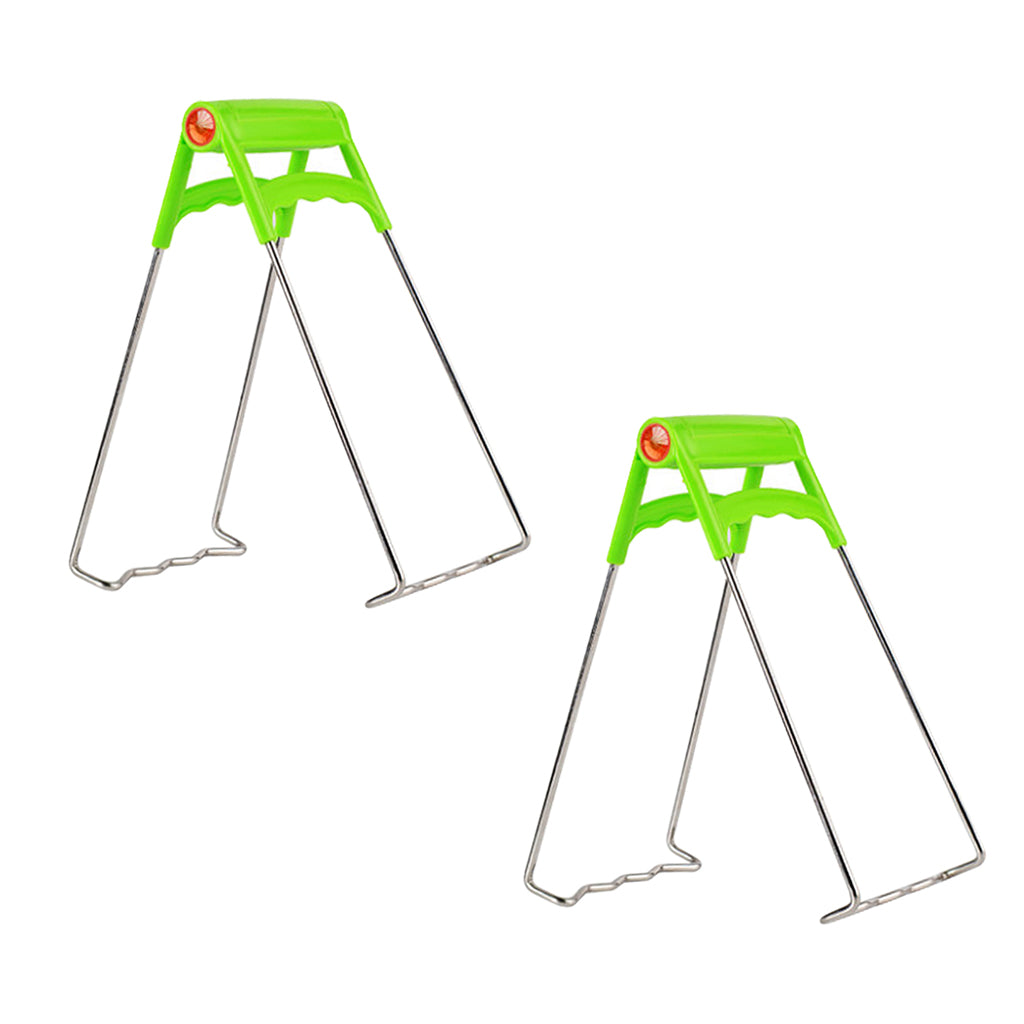 2x Stainless Plate Gripper Clip Foldable Dish Tong Anti Heat Bowl Clamp