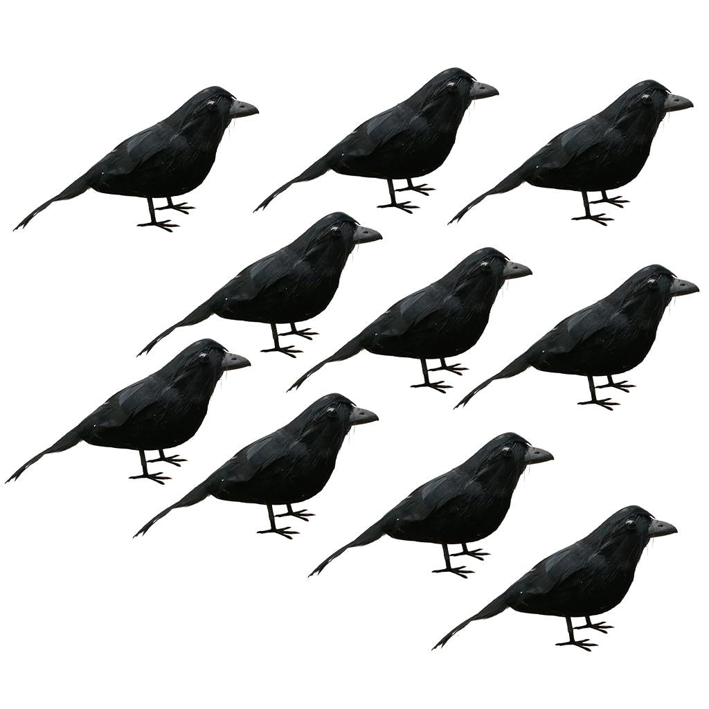 10x Artificial Realistic Woodland Birds for Garden Weding Home Decoration 1#