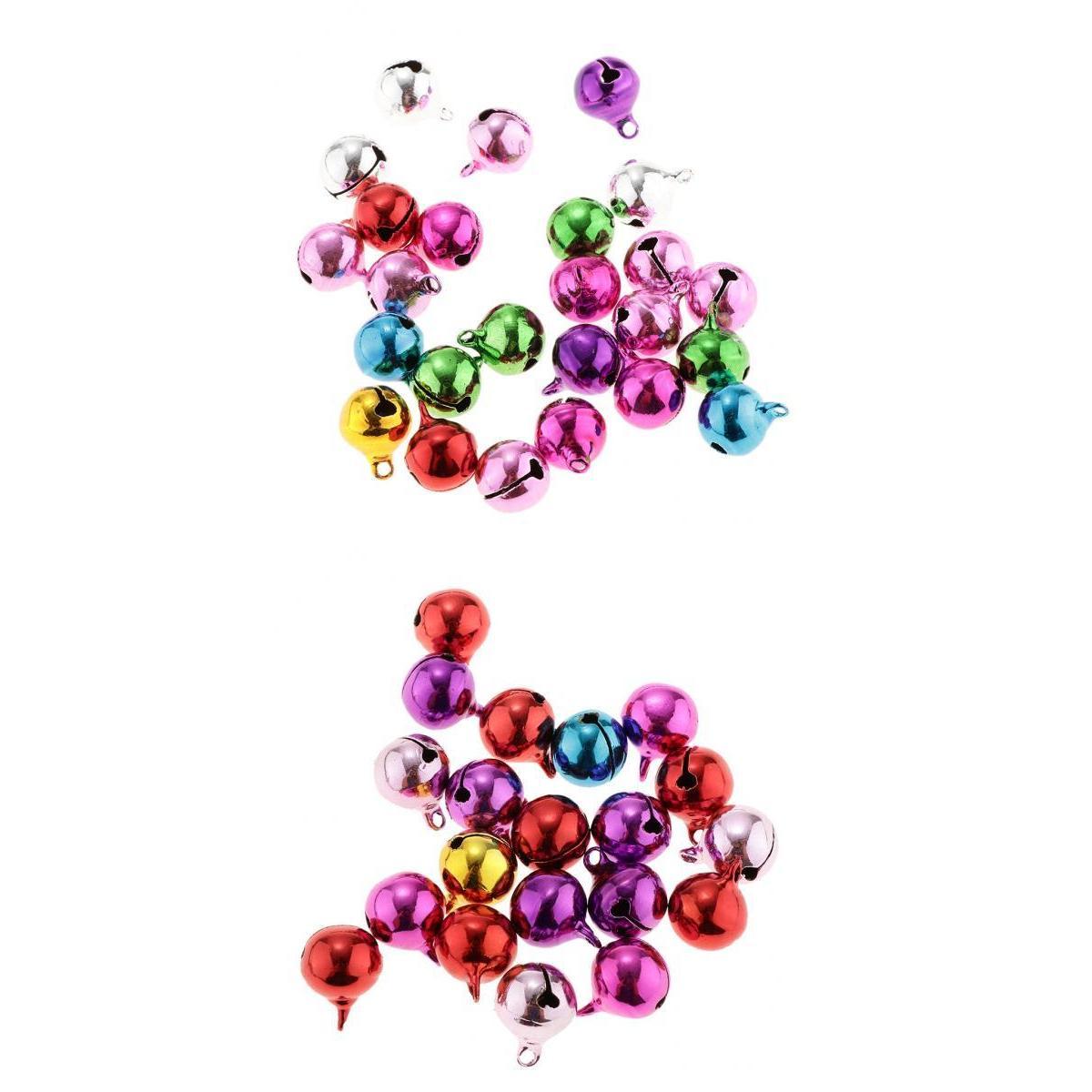45Pc Multi-colors Copper Bells DIY Hand-woven Bracelet Necklace Accs 12&14mm