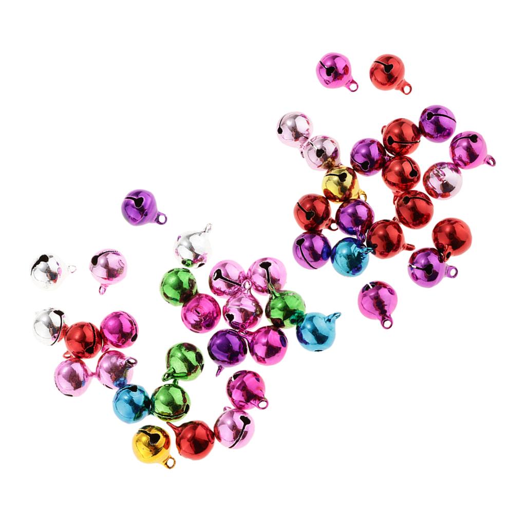 45Pc Multi-colors Copper Bells DIY Hand-woven Bracelet Necklace Accs 12&14mm