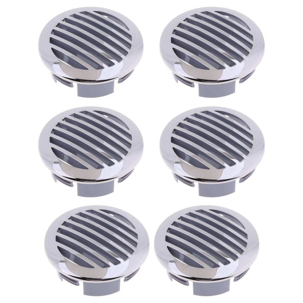6Pcs RV Boat 3 76mm Stainless Steel Curved Clad Airflow Vent 81932SS-HP"