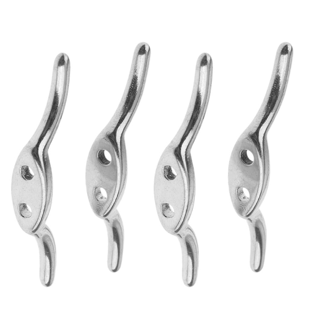 4Pcs Stainless Steel Rope Cleat Deck Mooring Marine Line Flag Anchor 67mm