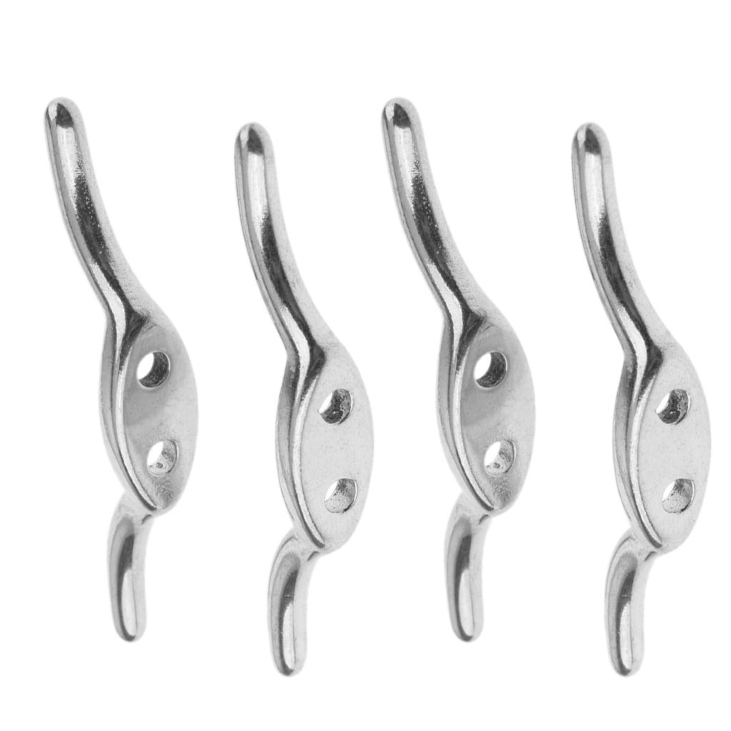 4Pcs Stainless Steel Rope Cleat Deck Mooring Marine Line Flag Anchor 67mm