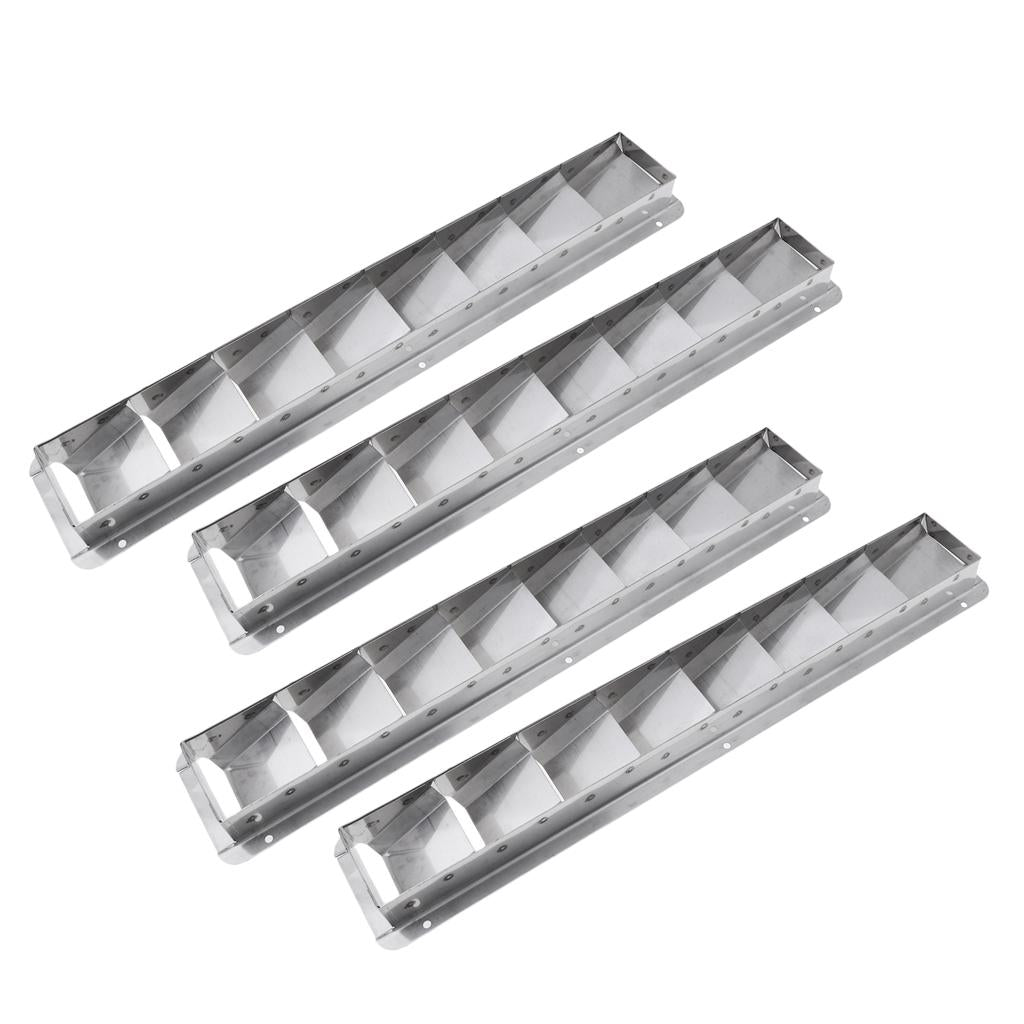 4Pcs Stainless Steel Marine Boat Louver Air Vent 8 Slots Ventilation 427mm