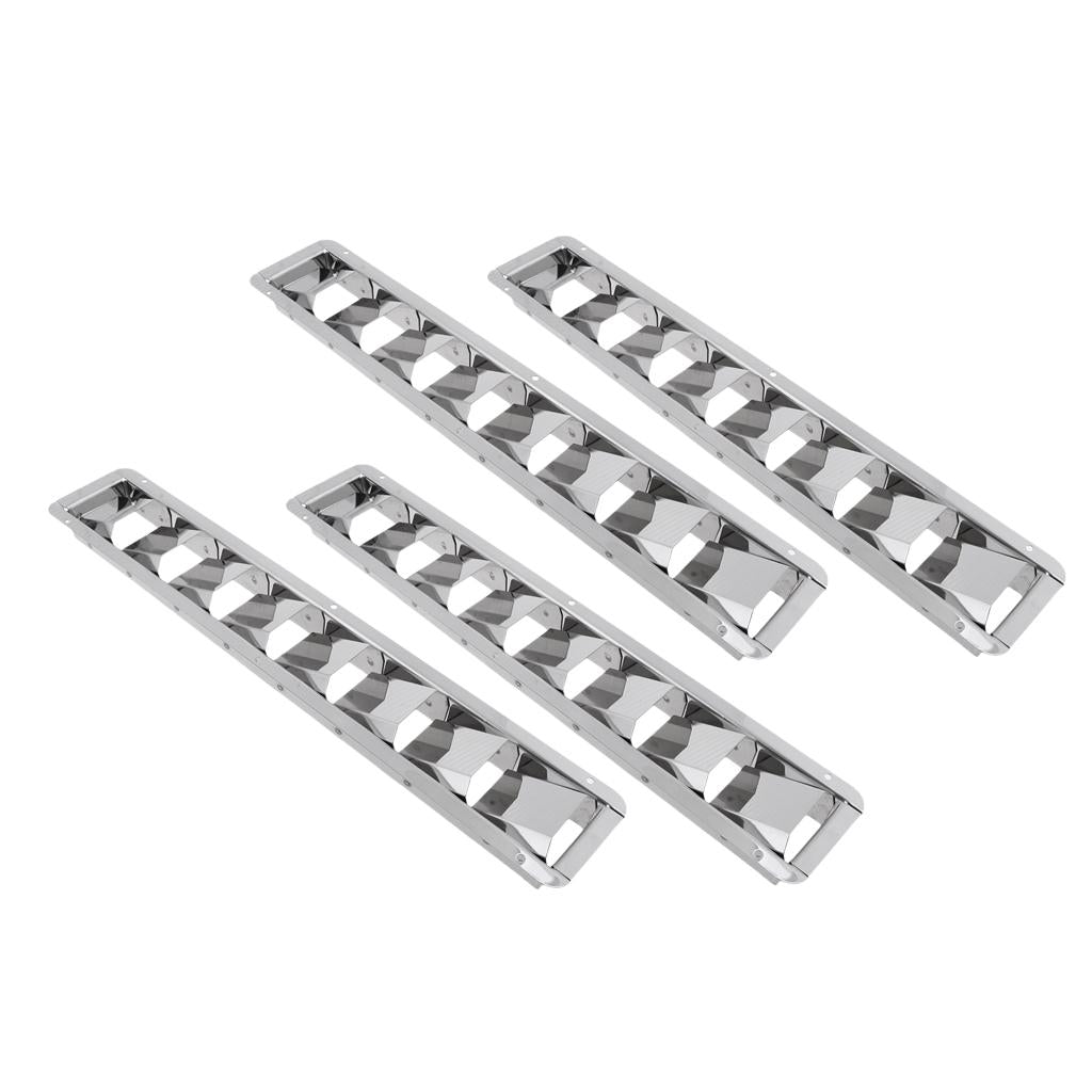 4Pcs Stainless Steel Marine Boat Louver Air Vent 8 Slots Ventilation 427mm
