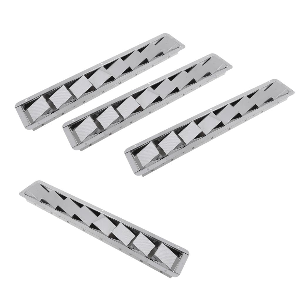 4Pcs Stainless Steel Marine Boat Louver Air Vent 8 Slots Ventilation 427mm