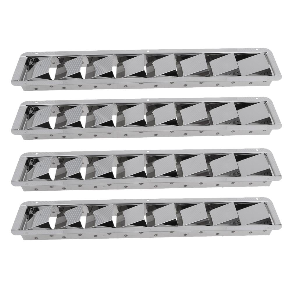 4Pcs Stainless Steel Marine Boat Louver Air Vent 8 Slots Ventilation 427mm