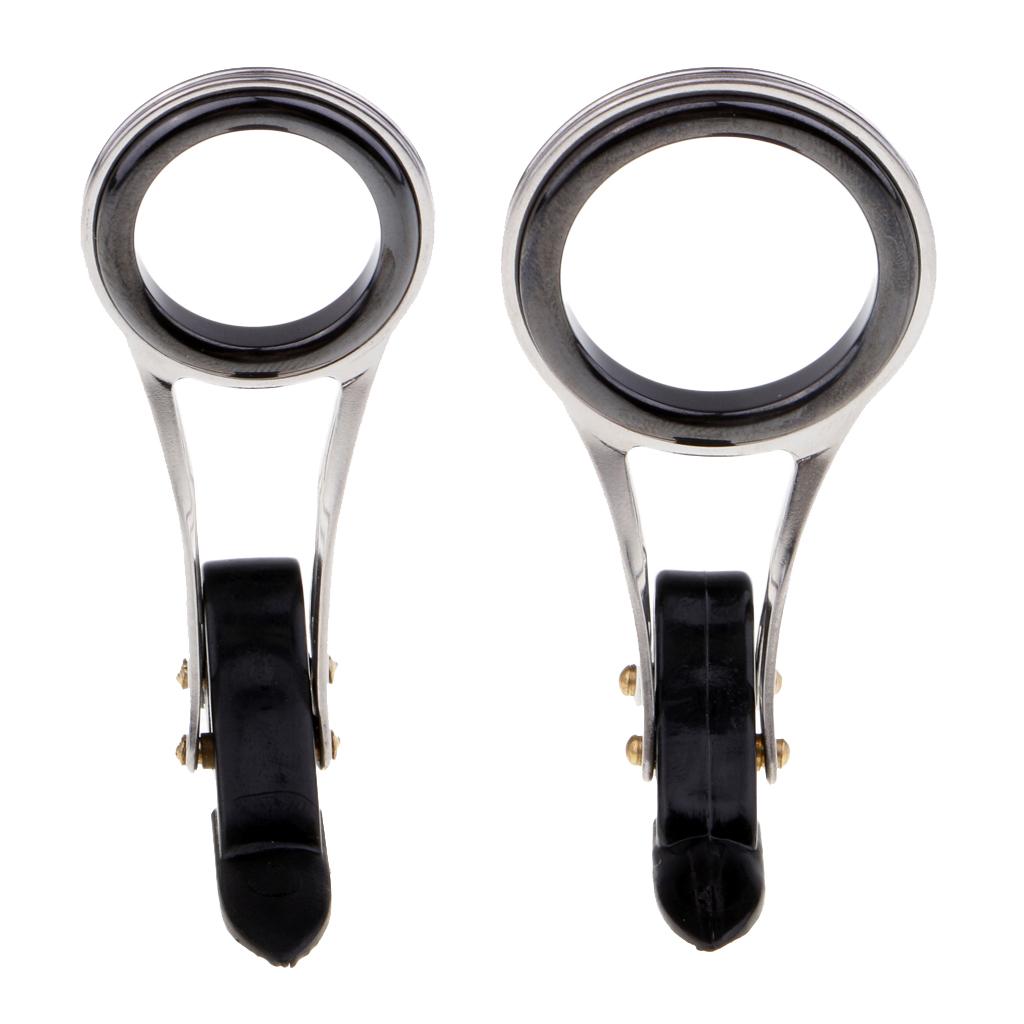 2Pcs 2 Sizes Fishing Rod Guide Eye Ceramic Ring Foldable DIY Tip Repair Kit