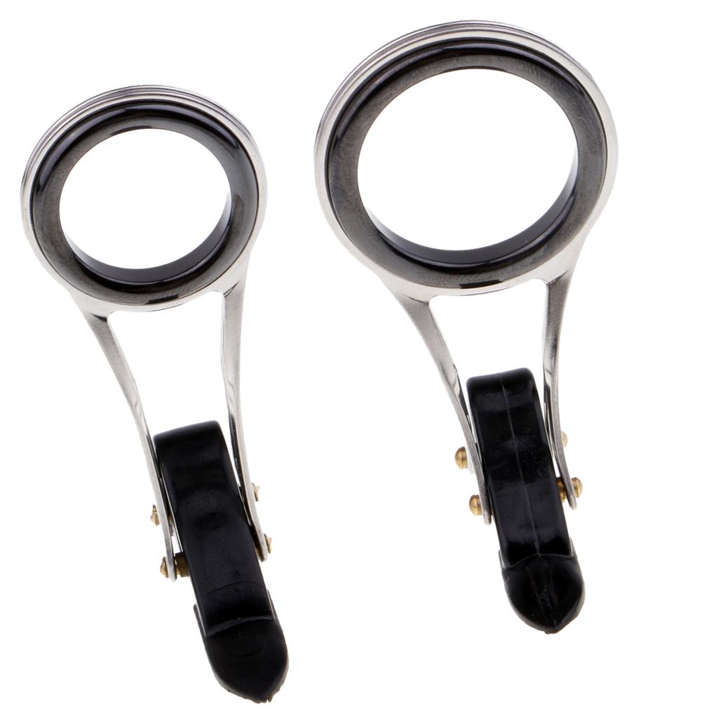 2Pcs 2 Sizes Fishing Rod Guide Eye Ceramic Ring Foldable DIY Tip Repair Kit