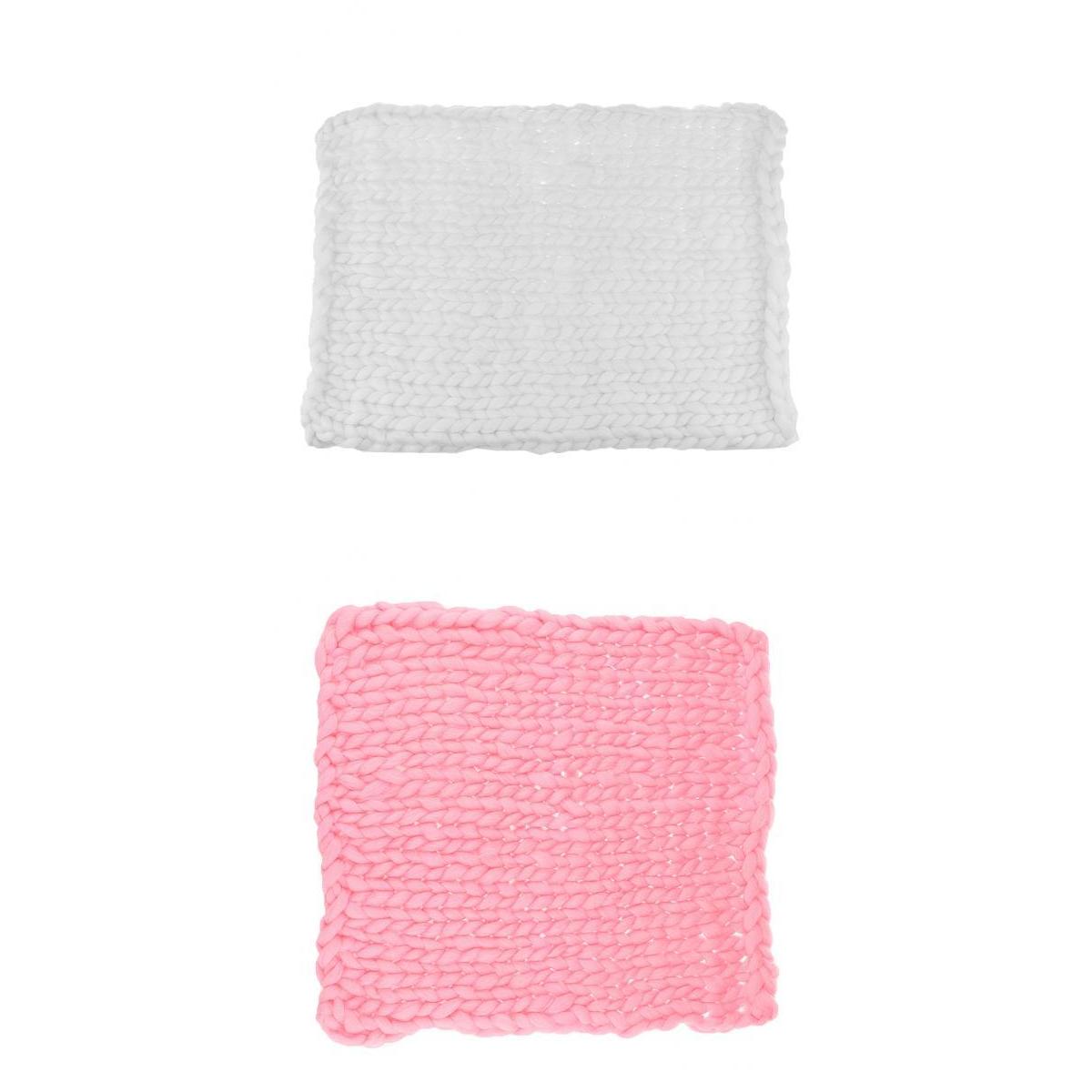 2Pcs Newborn Baby Kids Photography Props Photo Braid Knitting Wool Blanket