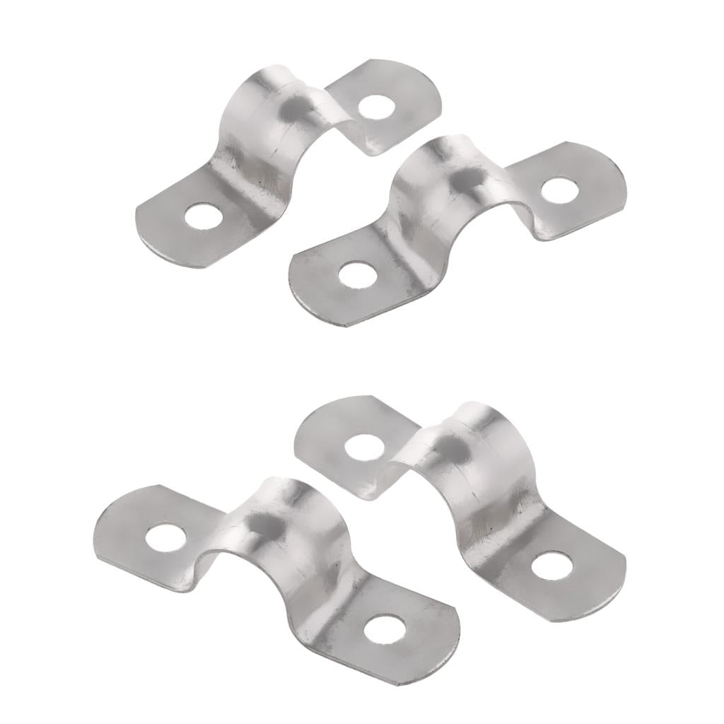 4Pcs Pipe Tube Conduit Stainless Steel Hanger U Strap Clamps Clip 8mm 10mm