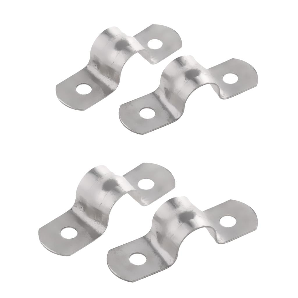 4Pcs Pipe Tube Conduit Stainless Steel Hanger U Strap Clamps Clip 8mm 10mm