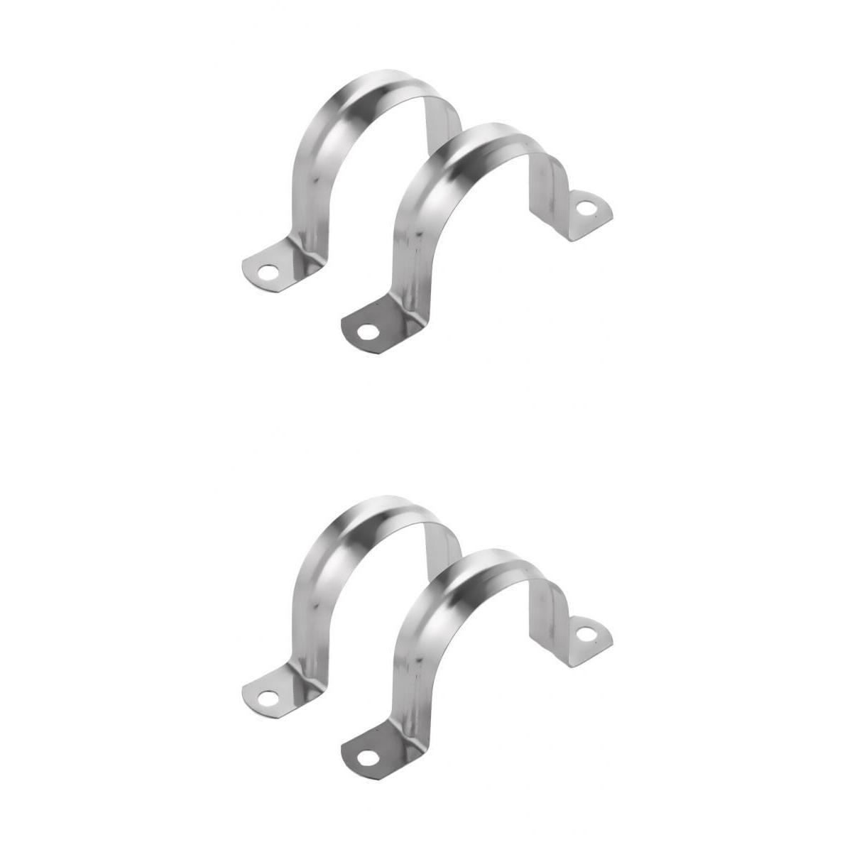 4 Pieces Pipe Hose Tube Conduit Stainless Steel Hanger U Strap Clamps Clip