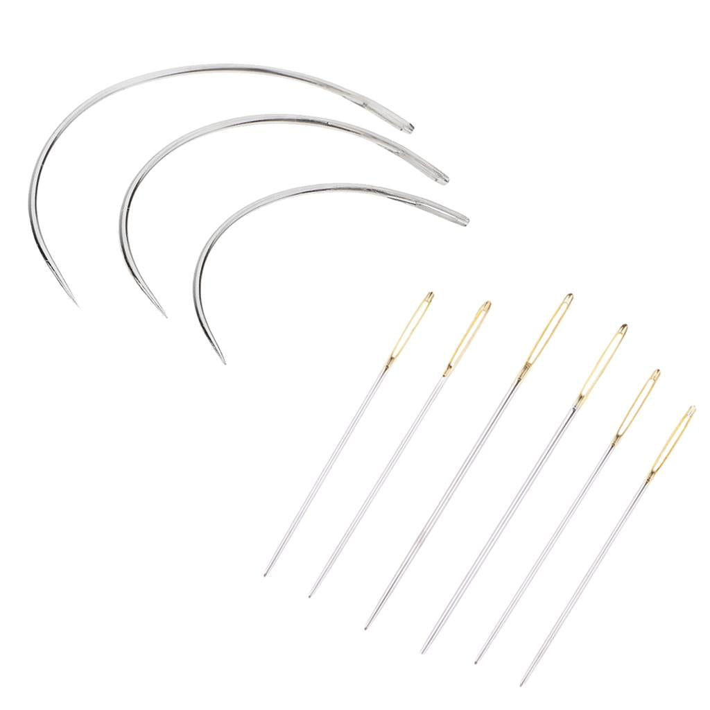 9Pcs/set Steel Curved Needles for Hand Sewing Embroidery Cross Stitch Crafts