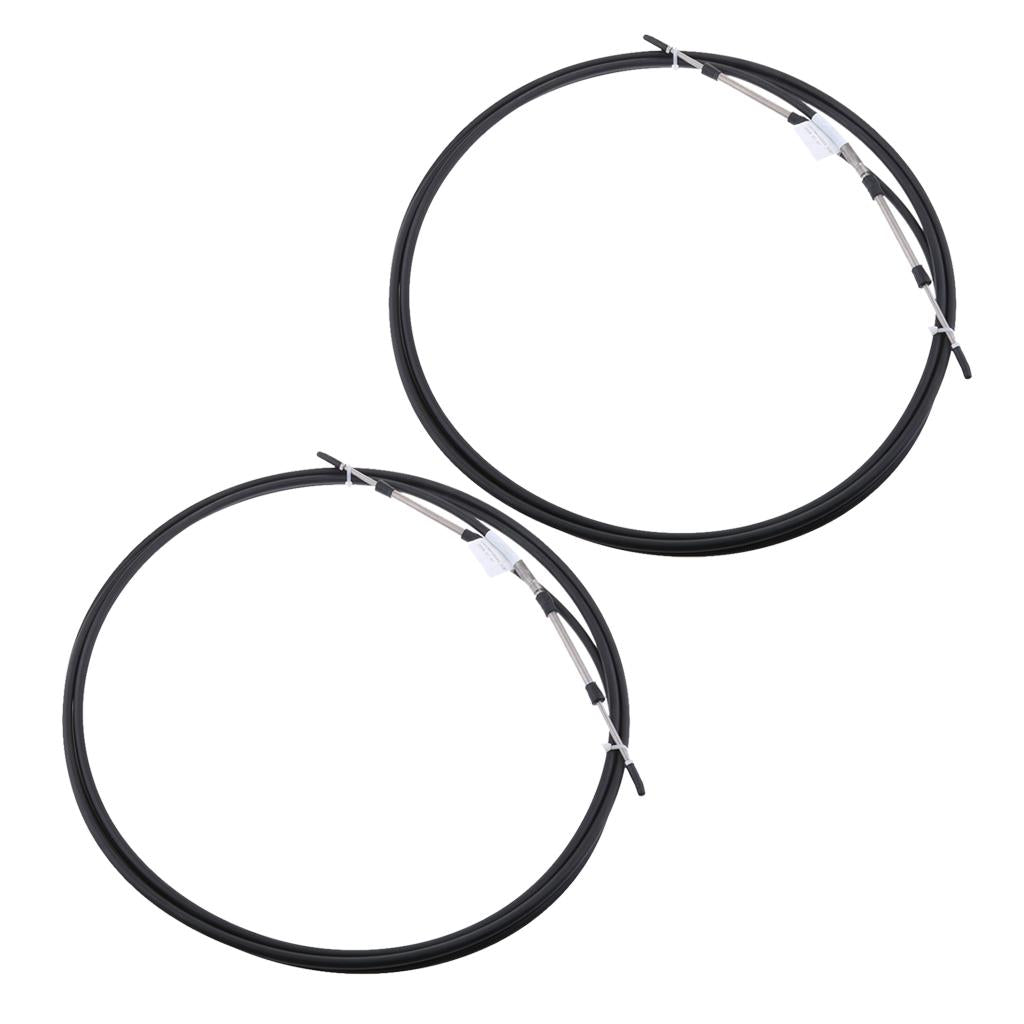 2pcs Black Throttle Shift Remote Control Box Cable for Yamaha Outboard 12 FT