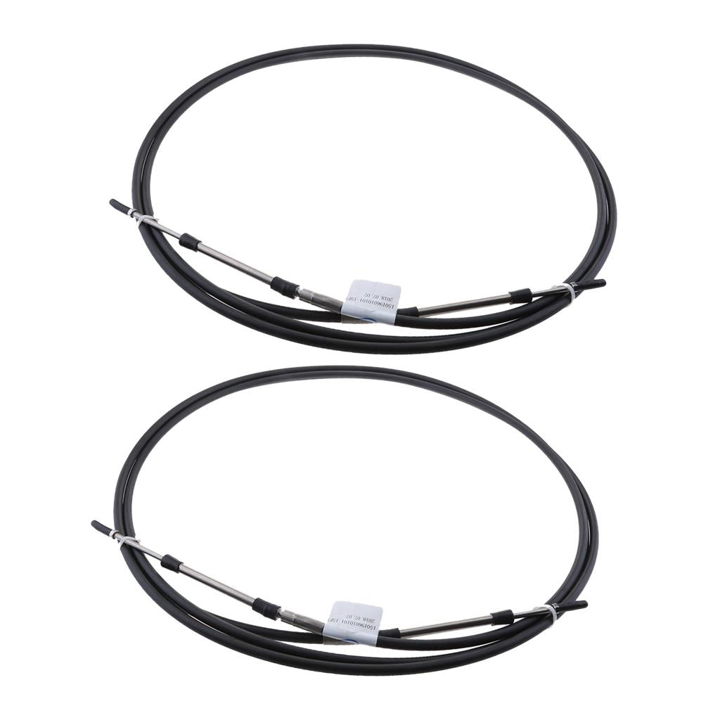 2pcs Black Throttle Shift Remote Control Box Cable for Yamaha Outboard 14 FT