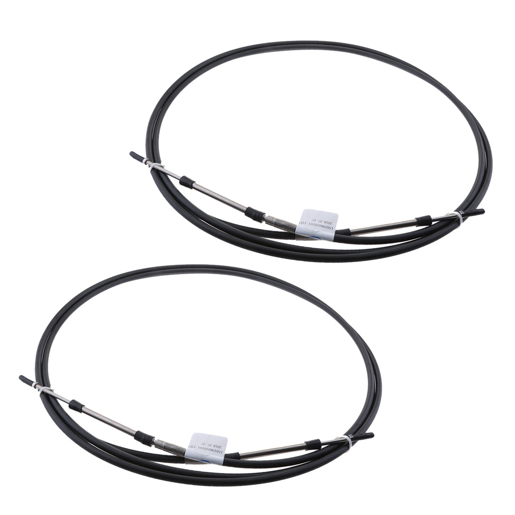 2pcs Black Throttle Shift Remote Control Box Cable for Yamaha Outboard 16 FT