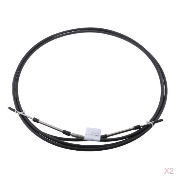 2pcs Black Throttle Shift Remote Control Box Cable for Yamaha Outboard 17 FT