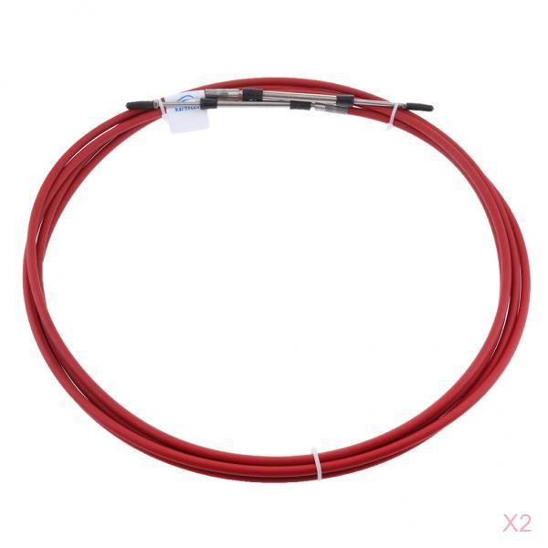 2pcs Red Throttle Shift Remote Control Box Cable for Yamaha Outboard 8 FT