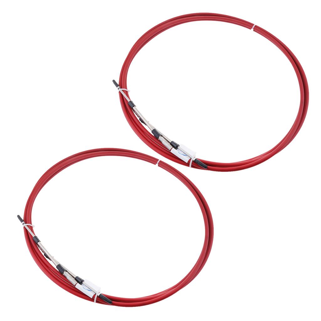 2pcs Red Throttle Shift Remote Control Box Cable for Yamaha Outboard 13 FT