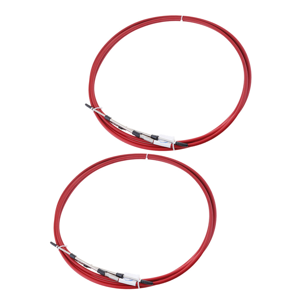 2pcs Red Throttle Shift Remote Control Box Cable for Yamaha Outboard 17 FT