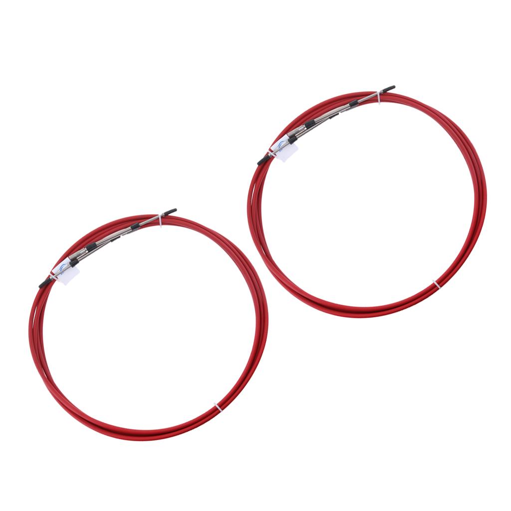 2pcs Red Throttle Shift Remote Control Box Cable for Yamaha Outboard 21 FT