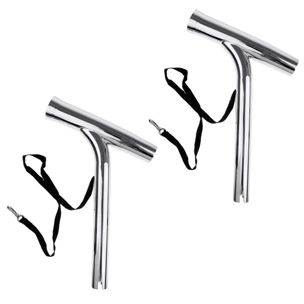 2pcs Stainless Steel Outrigger Boat Fishing Rod Holder Pole Tube with Strap