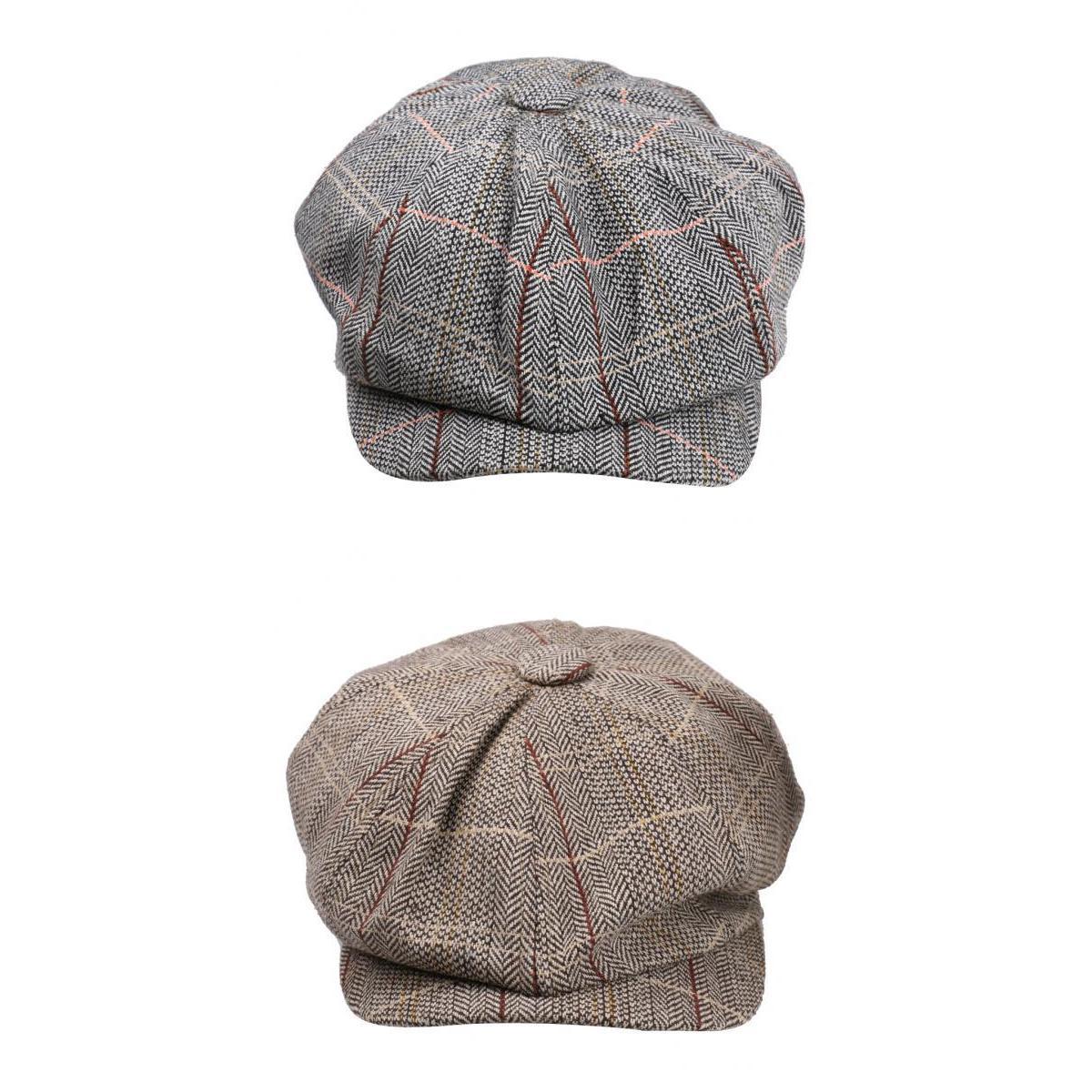 2pieces Newsboy Golf Flat Gatsby Hat Driving Beret Baker Peaked Cap