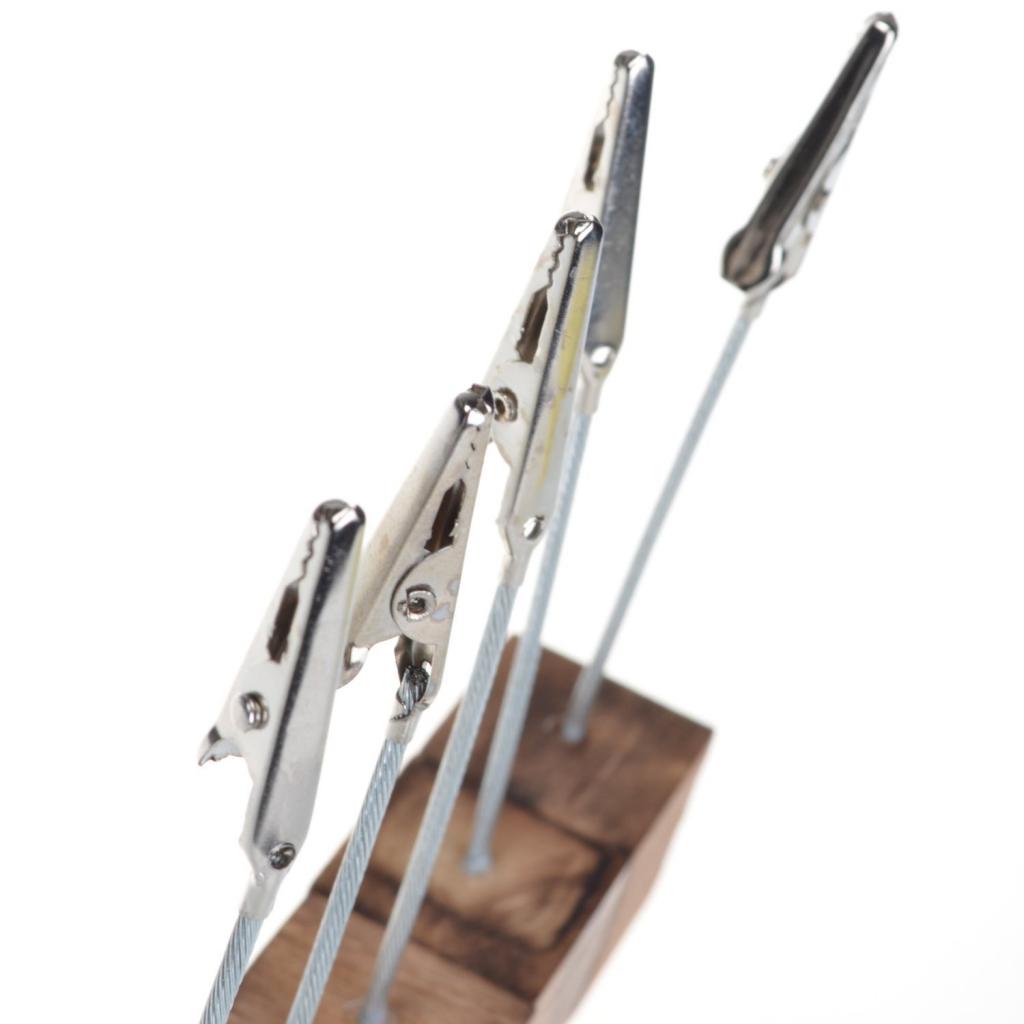 40x Rustic Fire Scar Wooden Base Wire Photo Clip Wedding Table Card Holder