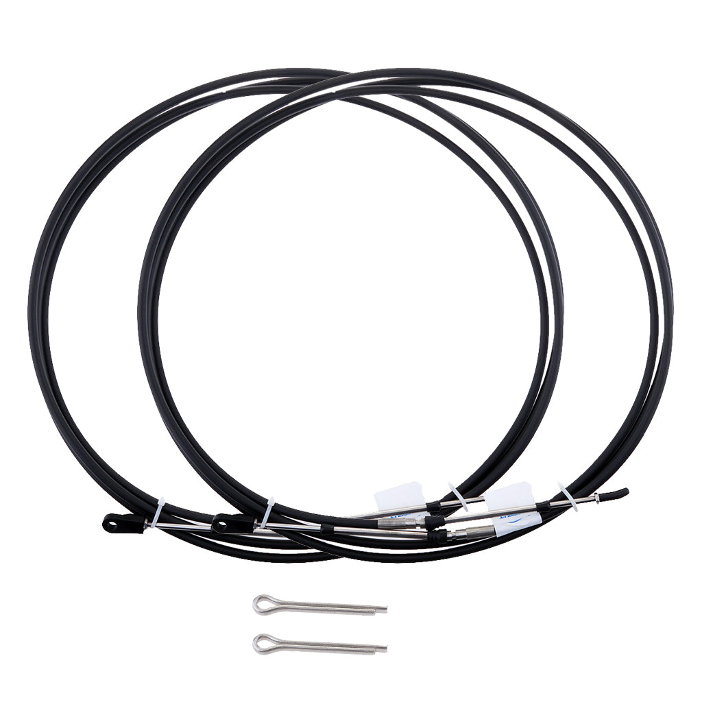 2pcs Universal Throttle Cable Black for Marine Boat Motor Control Lever 18FT