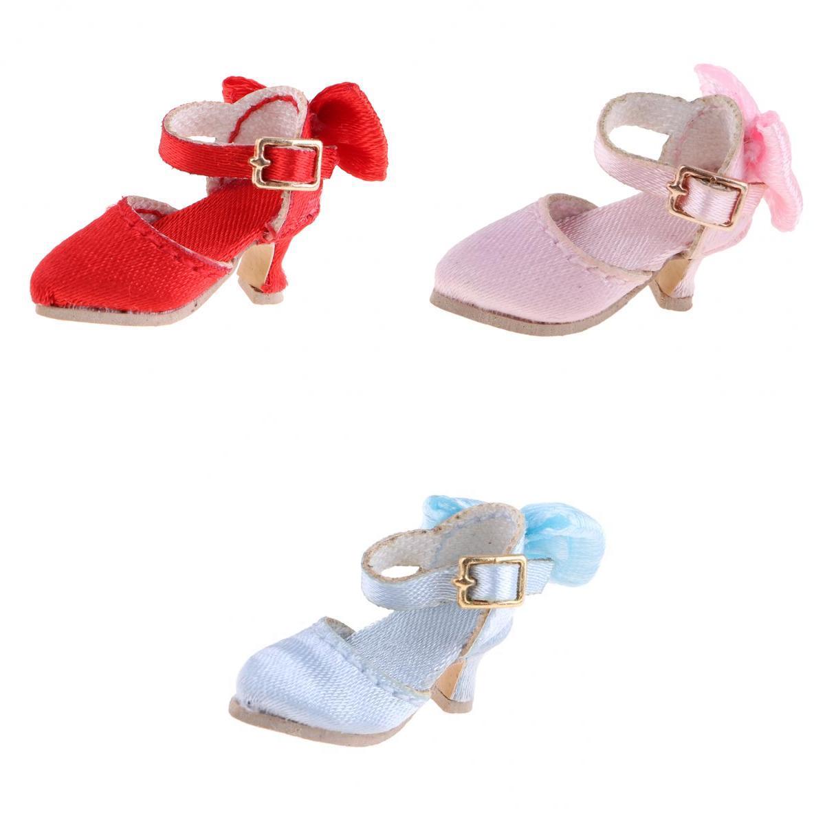 3 Pairs Pointed Toe Shoes High Heels Outfit for 1/6 Blythe Doll Accessories