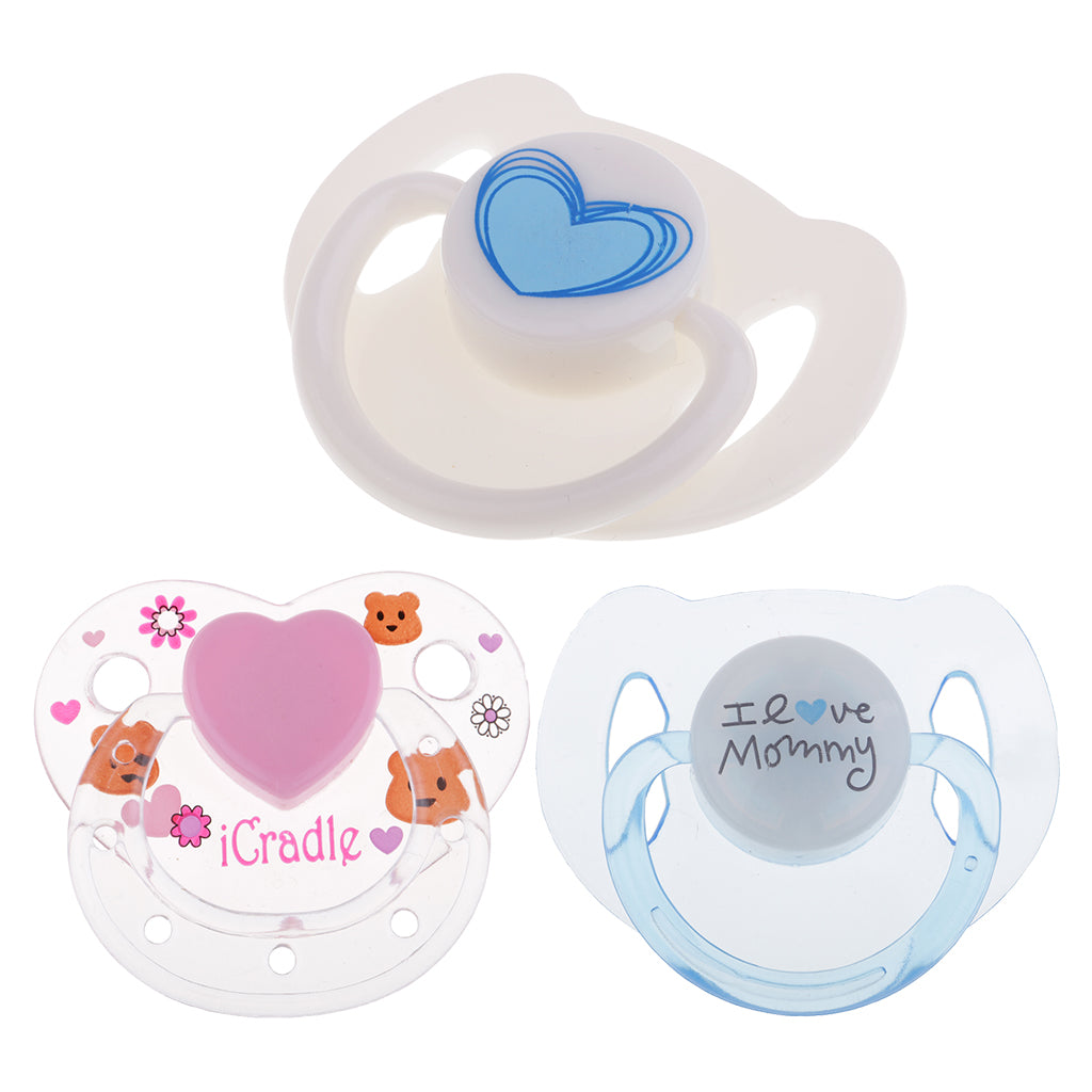 3 Pieces Cute Dummy Cartoon Magnetic Pacifier for Reborn Baby Supplies